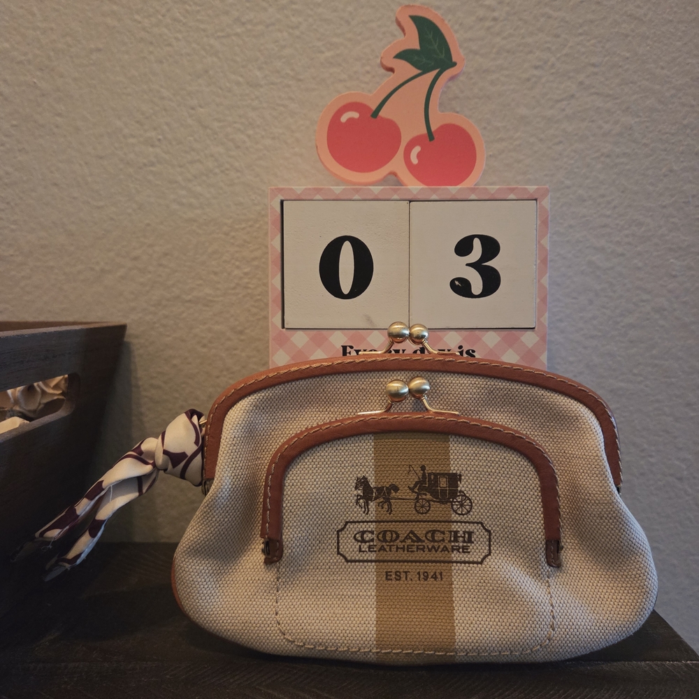 Coach Beige and Brown Leatherware Wallet - Picture 5 of 8
